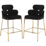 Wahson office chairs - chaise de bar en velours tabouret de bar moderne pied dor�, chaise bar lot de ...