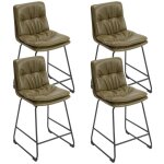 Wahson office chairs - tabouret de bar lot de 4 chaise haute cuisine en cuir pu pour bar avec coussin ...