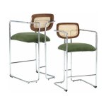 Tabourets de bar moderne chaise de bar lot de 2 chaise haute cuisine pied mtal chaise de bar avec dossier ...