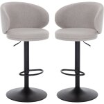 Wahson office chairs - tabouret de bar r�glable en lin lot de 2 tabourets de bar avec repose - pieds ...