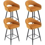 Wahson office chairs - tabouret de bar en velours lot de 4 tabouret rotation de 360 degr� chaise bar ...