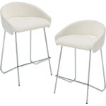 Wahson tabouret de bar lot de 2 en chenille, tabouret haut cuisine avec repose - pied en m�tal chaise ...