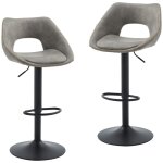 Wahson tabourets de bar en cuir pu, lot de 2 chaise de bar moderne, tabouret comptoir rglable en hauteur, ...