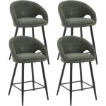 Wahson tabourets de bar moderne avec pieds en mtal lot de 4 chaise bar en chenille tabouret de comptoir ...
