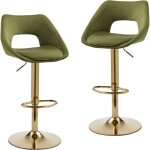 Wahson office chairs ? tabourets de bar en velours vert ? lot de 2 ? hauteur r�glable 85, 5 - 106, 5 ...
