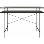 Wainwrightbureau d'ordinateur en verre transparent et cadre en mtal noir