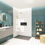 Swiss aqua technologies - walk - in 80x200cm paroi en verre crystal glass� 8 mm anticalcaire, avec bras ...