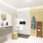 Swiss aqua technologies - walk - in 90x200cm paroi en verre crystal glass� 8 mm anticalcaire, avec bras ...