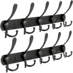 Wall mounted coat racks, 2 pack 15 hooks stainless steel wall mounted rail for coat rack towel robe bathroom ...