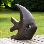Dco moderne jardin statue poisson petit modle brun 50cm