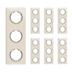 Plaque de finition garda, en verre, vertical, 3 postes (lot de 7) - beige