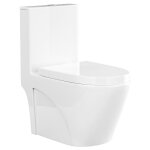 Vente - unique ? wc � poser c�ramique blanc brillant ? �vacuation horizontale avec bride ? abattant silencieux ...