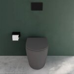 Parama - wc encastré sans rebord en céramique grise mate avec abattant soft - close mod. europa small ... Parama - wc encastré sans rebord en céramique grise mate avec abattant soft - close mod. europa small ...