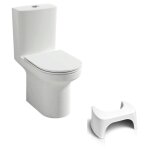 Jacob delafon - wc au sol sans bride elite + tabouret physiologique blanc