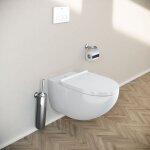 Wc suspendu blanc brillant toilettes suspendues sans rebord avec abattant fermeture en douceur - 37, ... Wc suspendu blanc brillant toilettes suspendues sans rebord avec abattant fermeture en douceur - 37, ...