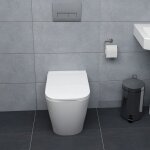 Wc suspendu en c�ramique blanche - sans bride avec abattant soft close
