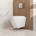 Wc suspendu deer valley ? toilette murale blanche compacte  fermeture souple, design moderne, modle ...