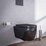 Bernstein - wc suspendu  fond creux sans bride nano nt2039 - noir - abattant softclose inclus avec veilleuse ...