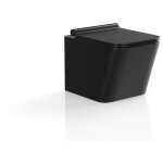 Vente - unique - wc suspendu noir mat en cramique sans bride - clemona
