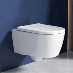 Wc suspendu sans bordure de vidange, cuvette de toilette et chasse d'eau silencieuse, cuvette de toilette ... Wc suspendu sans bordure de vidange, cuvette de toilette et chasse d'eau silencieuse, cuvette de toilette ...