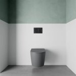 Parama - wc suspendu sans rebord en c�ramique gris mat avec si�ge � fermeture progressive mod. vienna ...