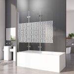 Wdwritti pare - baignoire 120 x 140 cm 3 pi�ces pliable paroi de douche, paroi de douche pour baignoire ...