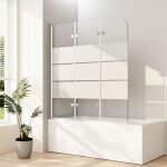 Wdwritti pare - baignoire 120 x 140 cm paroi de douche pour baignoire 3 pi�ces pliable ray�e verre baignoire ...