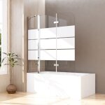 Wdwritti pare - baignoire 150 x 140 cm, 3 pi�ces, pliable, ray� paroi de douche pour baignoire avec segment ...