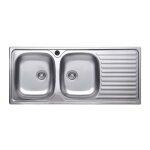 Evier 116x50 sa138 2 bacs et gouttoir droit