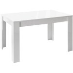 Weiss - table repas extensible blanc laqu brillant