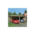 Weka - carport double toit en acier 512x603x229 cm en pin trait autoclave