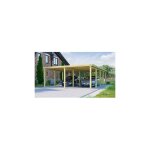 Weka - carport double toit en pvc 802x603x233 cm en pin trait autoclave