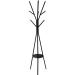 Wellhome - well home - porte - manteau en bois mdf noir et mtal h. 180