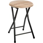Well home - tabouret pliant en panneau de bois mdf 30x46, 5cm