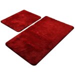 Wellhome lot de 2 tapis de salle de bain rouge, 1 pièce 50x60 - 1 pièce 60x100 cm Wellhome lot de 2 tapis de salle de bain rouge, 1 pièce 50x60 - 1 pièce 60x100 cm