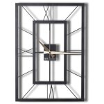 Wellhome - black horloge murale décorative carrée 49x34, 5 - 100% métal - noir Wellhome - black horloge murale décorative carrée 49x34, 5 - 100% métal - noir