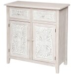 Wellhome - buffet pratique et lgant 2 portes en bois blanc