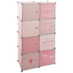 Wellhome - casiers de rangement pour armoires pour enfants, aux couleurs roses largeur 65 x profondeur ...