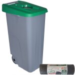 Wellhome - conteneur ouvert 85l + rouleau de 10 sacs 100l vert Wellhome - conteneur ouvert 85l + rouleau de 10 sacs 100l vert