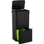 Wellhome - well home poubelle de tri 62l (37l + 25l), poubelle  2 compartiments, ouverture automatique ...