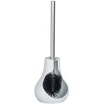 Brosse wc neo drop, design goutte wenko manche acier inox, tte de brosse silicone remplaable 7, 5cm, ...