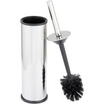 Porte - brosse ferm  poser olmedo wenko tte de brosse remplaable, rservoir avec couvercle, acier ...
