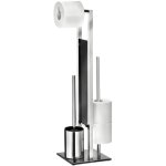 Combin wc rivalta serviteur 3 en 1 wenko brosse wc, drouleur stockage papier toilette, acier inox brillant ...