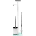 Serviteur wc 4en1 debar wenko brosse wc, drouleur, tablette et stockage rouleau, acier inox anti rouille ...