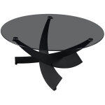 Weston - table basse en verre teint� pieds crois�s noir