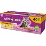 Nourriture humide whiskas pour chatons junior volaille 40 x 85 g - repas savoureux pour petits chats