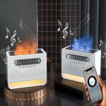 White noise diffuser with bluetooth speaker, aroma diffuser air humidifier with 7 color led lights, 8 ...