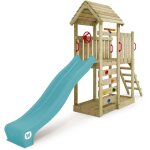 Wickey - maison sur pilotis structure d'escalade joyflyer avec toboggan tour d'escalade avec bac  sable ...