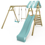 Wickey - portique balanoire aire de jeux smart ace avec toboggan - bleu pastel