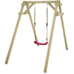 Portique de balan�oire pour enfants smart one avec si�ges de balan�oire, structure simple en bois ? rose ...